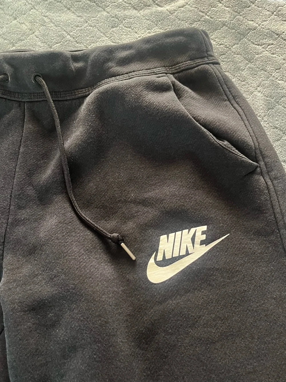 Nike Black Joggers with‎ White Swoosh M